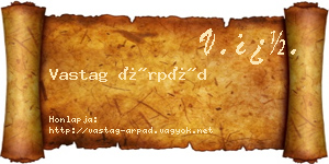 Vastag Árpád névjegykártya