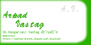 arpad vastag business card